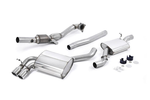 Milltek | Audi S3 8P | Sportabgasanlage – Audi S3 8P Sportback - Turbo-Back Exhaust System with Hi-Flow Sports Catalyst with Polished Trims