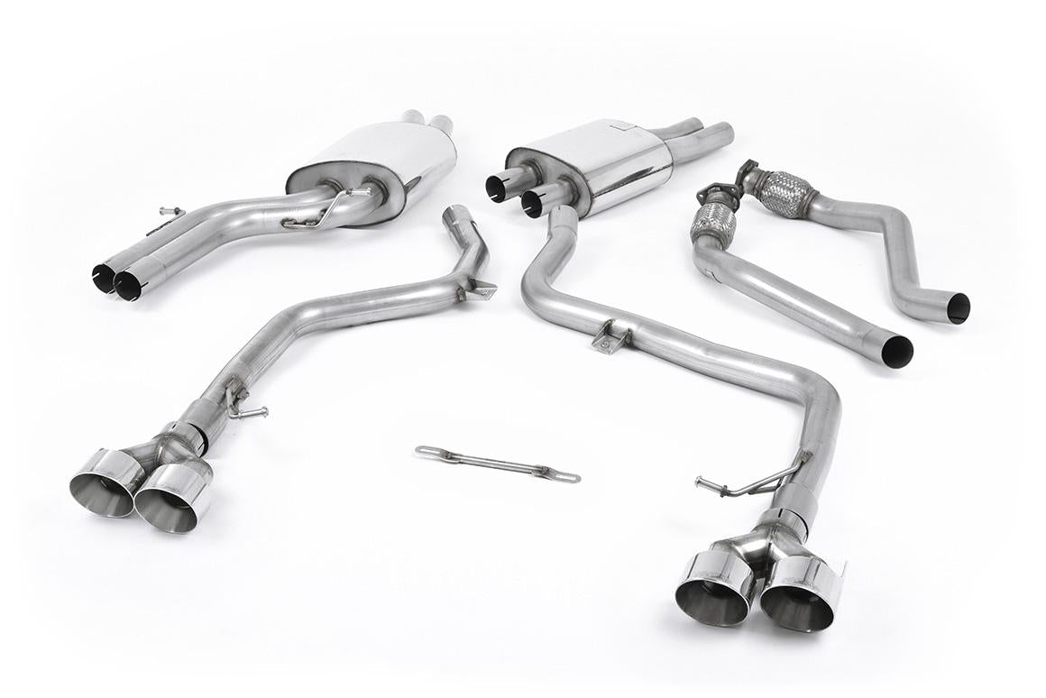 Milltek | Audi S4 B8.5 | Sportabgasanlage – Audi S4 V6/S5 3.0 B8.5 Sportback - Cat-Back Race (Louder) Exhaust System with Quad Outlet Polished Trims