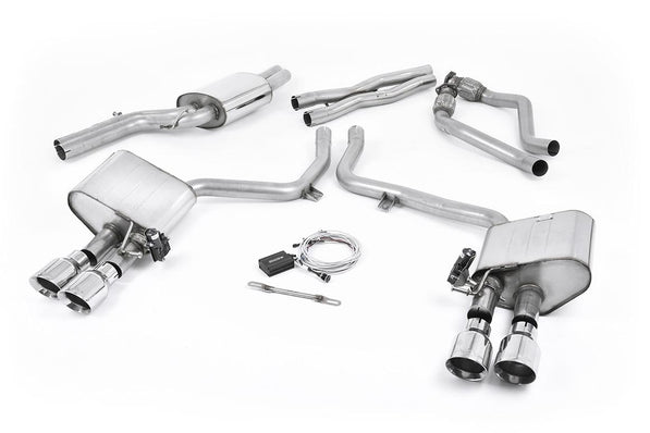 Milltek | Audi S4 B8.5 | Sportabgasanlage – Audi S4 V6/S5 3.0 B8.5 - Valved & Resonated (Quieter) Cat-Back Exhaust System with Polished Trims