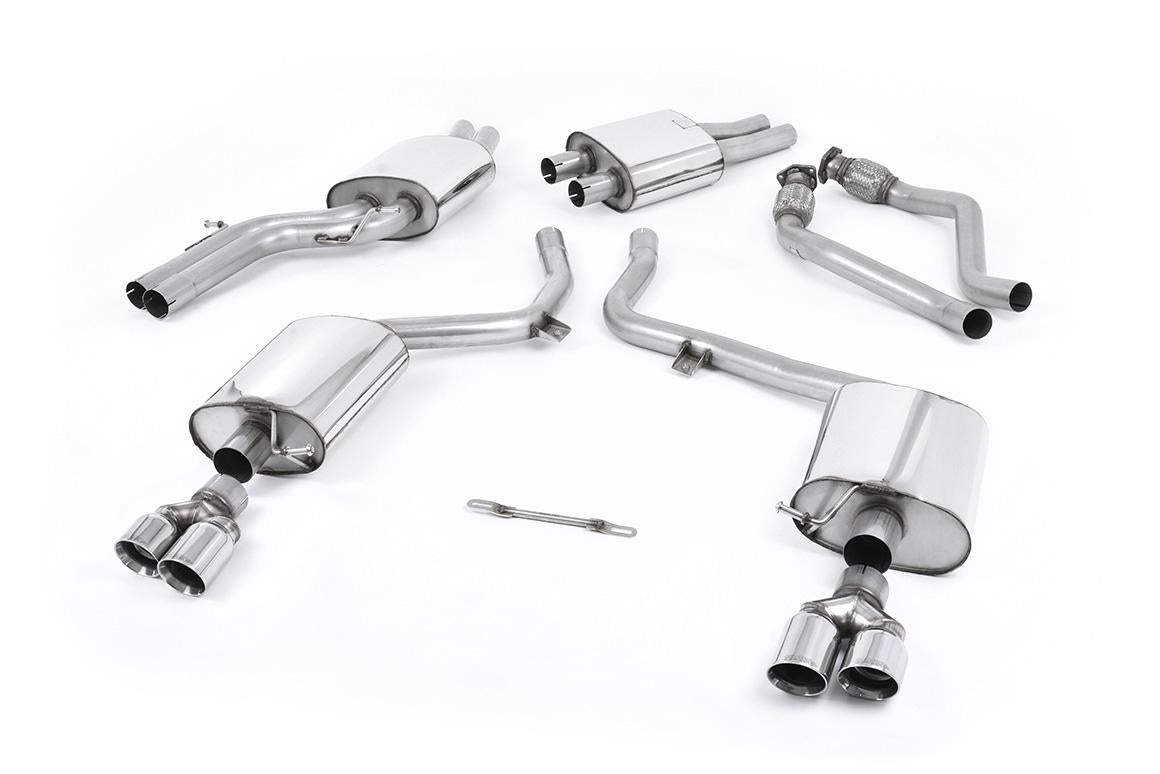 Milltek | Audi S5 B8 Sportback | Sportabgasanlage – Audi S4 V6/S5 3.0 B8 Sportback - Resonated (Quieter) Cat-Back Exhaust System with Quad Polished Trims
