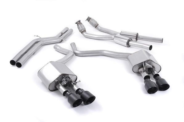 Milltek | Audi S6 C7 | Sportabgasanlage – Audi S6 C7/S7 Sportback - Valved & Non-Resonated (Louder) Cat-Back Exhaust System with Cerakote Black Trims
