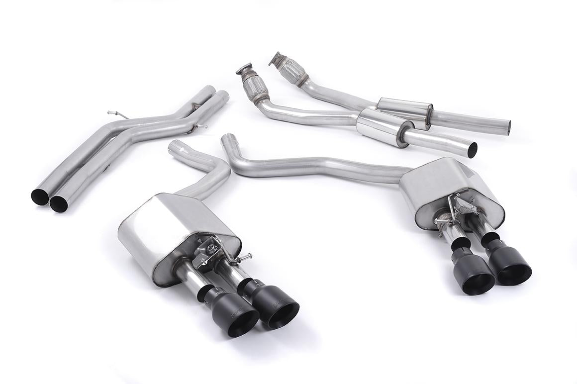 Milltek | Audi S6 C7 | Sportabgasanlage – Audi S6 C7/S7 Sportback - Valved & Non-Resonated (Louder) Cat-Back Exhaust System with Cerakote Black Trims