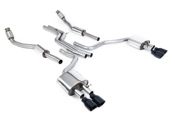Milltek | Audi S6 C7 | Sportabgasanlage – Audi S6 C7/S7 Sportback - Non-Resonated (Louder) Cat-Back Exhaust System with Cerakote Black Trims
